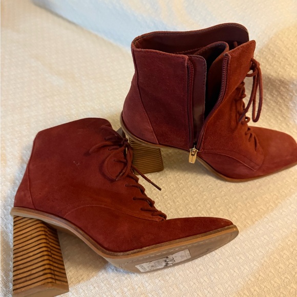 Vince Camuto Shoes - Vince Camuto Red Suede Heeled Boots